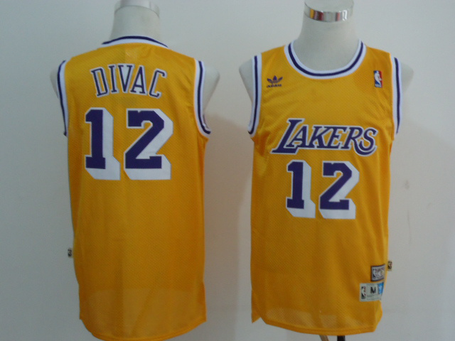  NBA Los Angeles Lakers 12 Vlade Divac Swingman Yellow Throwback Jersey